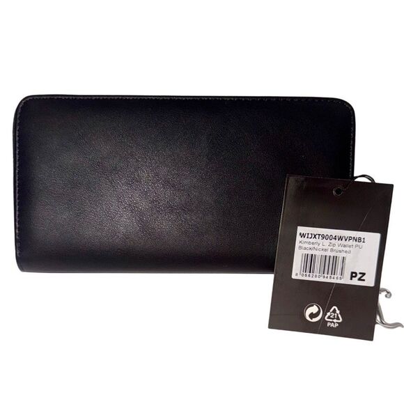 Juicy Couture Black Faux Leather Kimberly Rhinestone Logo Z/A Wallet Clutch Bag - Picture 4 of 11